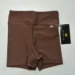 Mariia Crown CM high waist‎ dance short shorts NWT brown cocoa chocolate